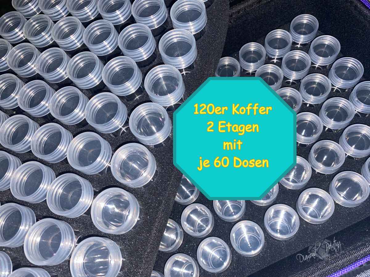 Diamond Painting Koffer mit 120 Döschen